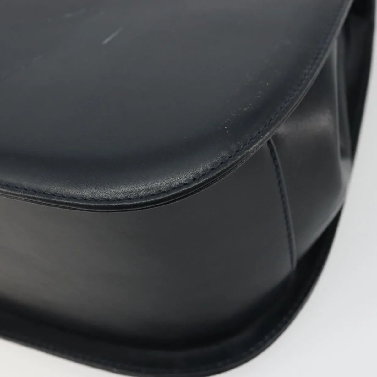 Salvatore Ferragamo Gancini Leather Navy Leather Handbag (Pre-Owned)