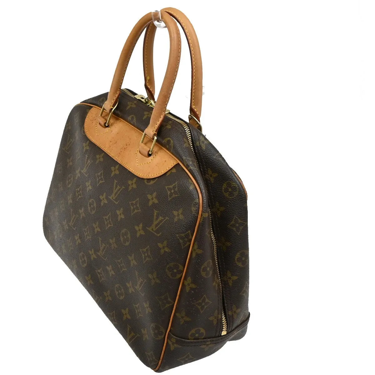 Louis Vuitton Deauville Monogram Canvas Brown Leather Handbag (Pre-Owned)