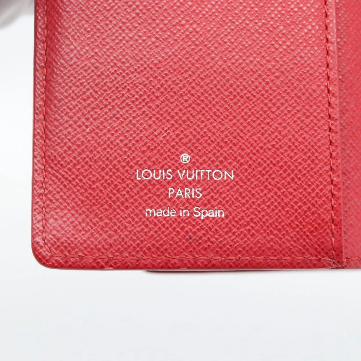 Louis Vuitton Agenda Cover Damier Red Leather Clutche & Pouche Bag (Pre-Owned)