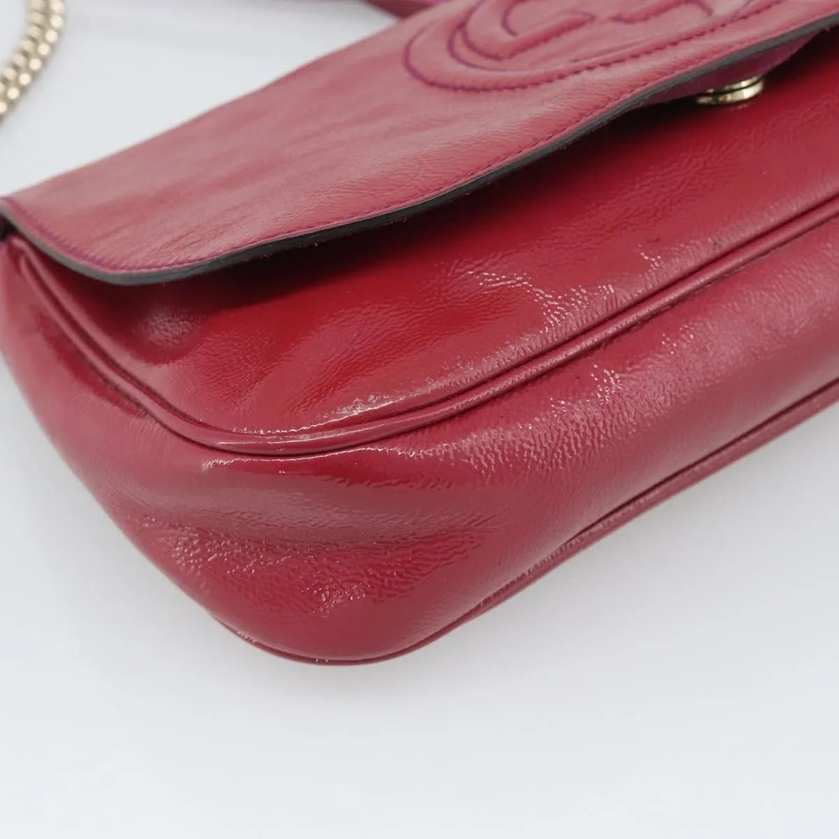 Gucci Soho Chain Patent Pink Patent_Leather Shoulder Bag Bag (Pre-Owned)