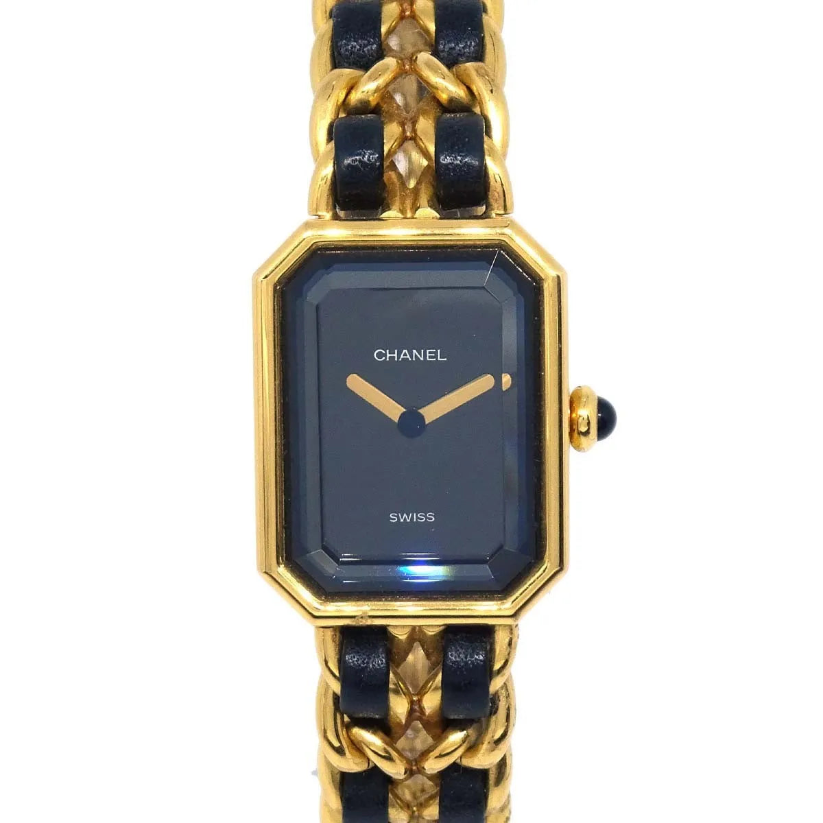 Chanel Premiere Rock Quartz Plated Metal And Leather Watch (Pre-Owned)