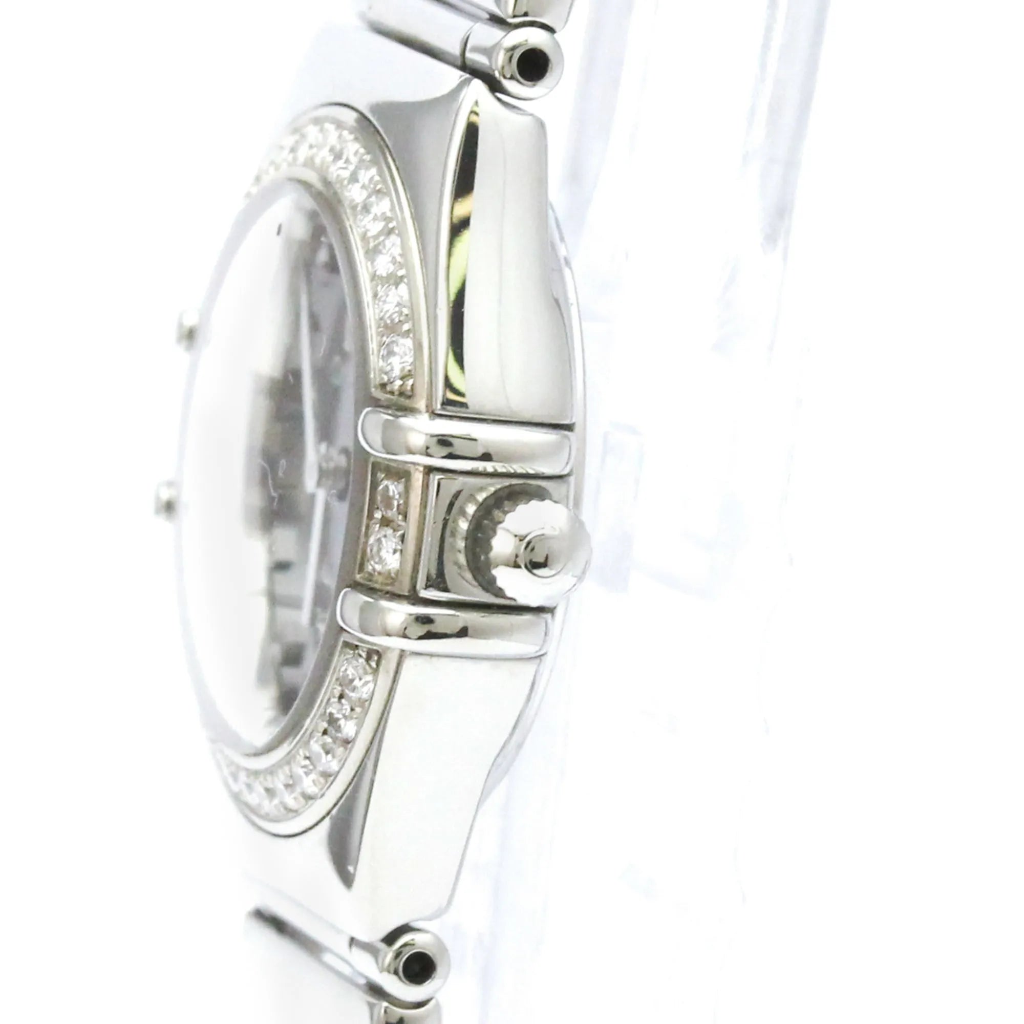 Omega Constellation Quartz Stainless Steel With Diamond Bezel Watch (Pre-Owned)