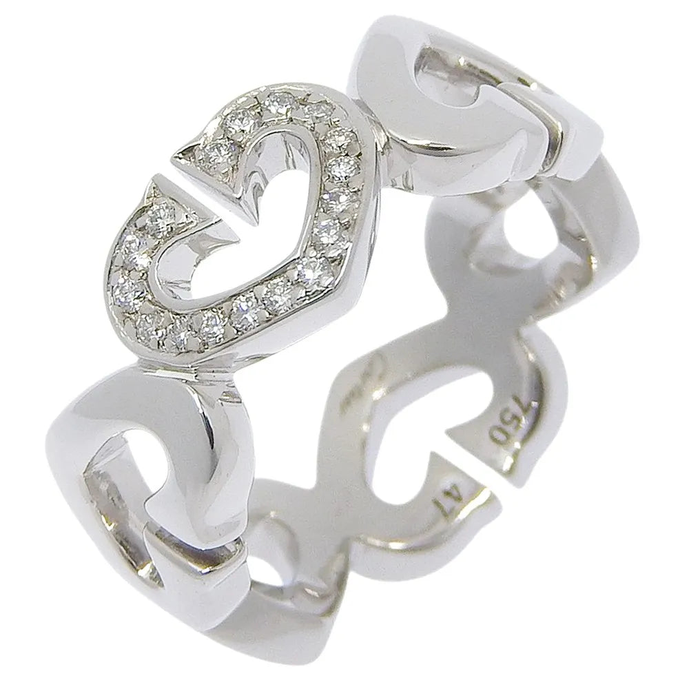 Cartier C Heart Of Cartier 18K White Gold With Diamonds Silver White_Gold Ring Jewelry (Pre-Owned)