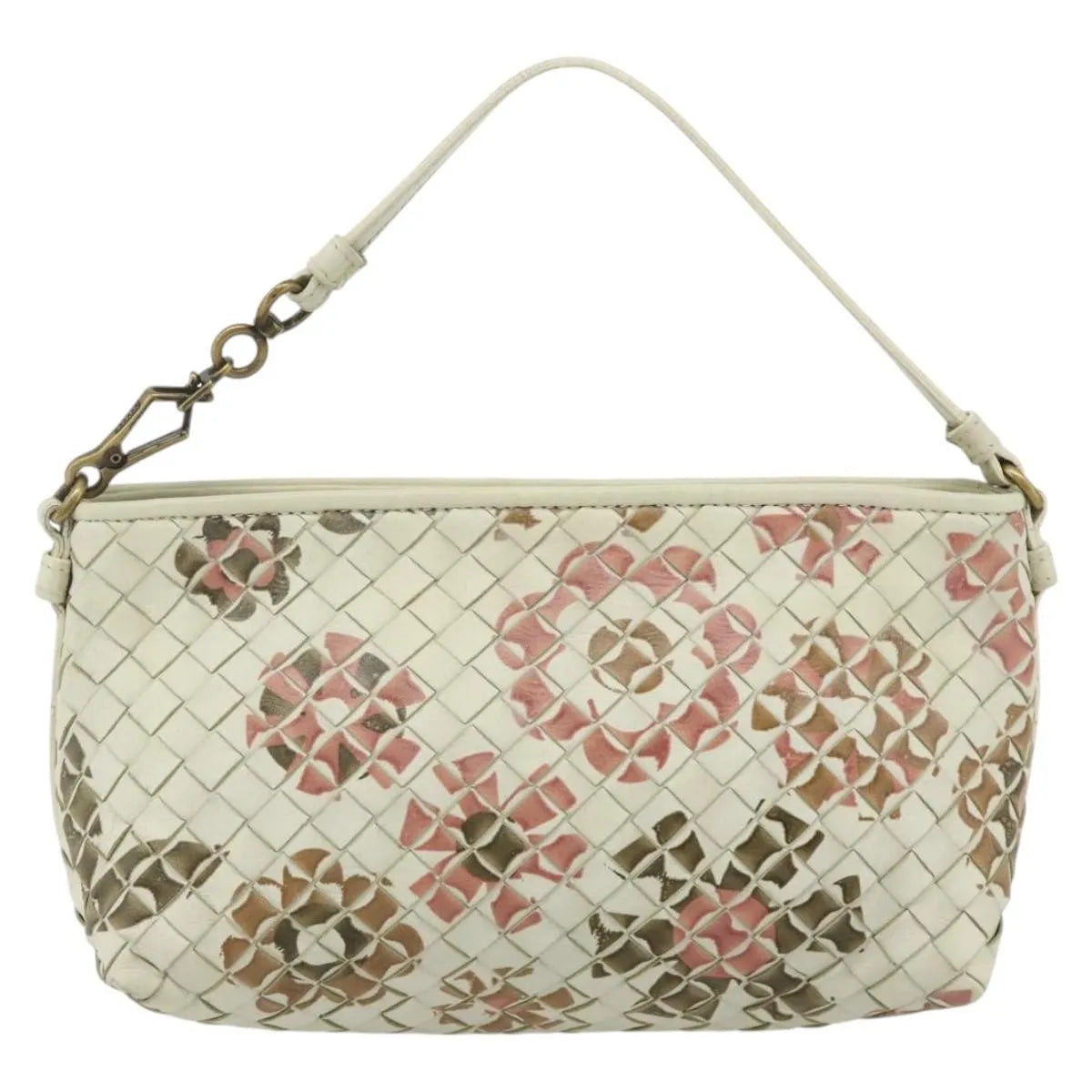 Bottega Veneta Intrecciato Clutch Leather White Leather Clutche & Pouche Bag (Pre-Owned)