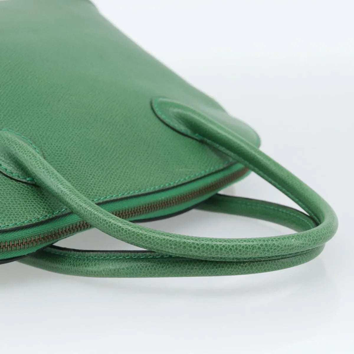 Celine Vintage Convertible Bowler Leather Green Leather Handbag (Pre-Owned)