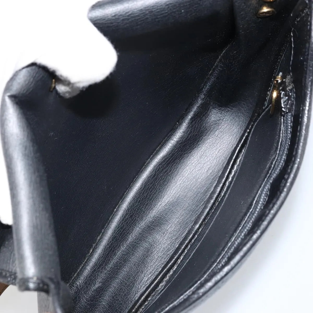 Christian Dior Vintage Cd Logo Leather Black Leather Shoulder Bag Bag (Pre-Owned)