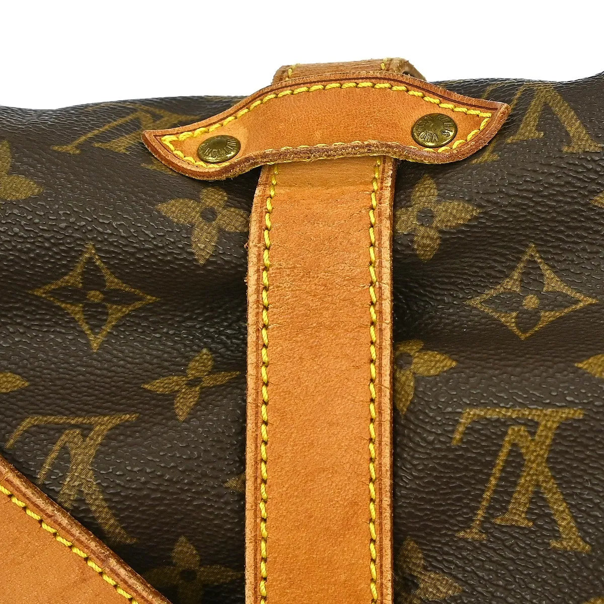 Louis Vuitton Saumur Handbag Monogram Canvas Brown Canvas Shoulder Bag Bag (Pre-Owned)