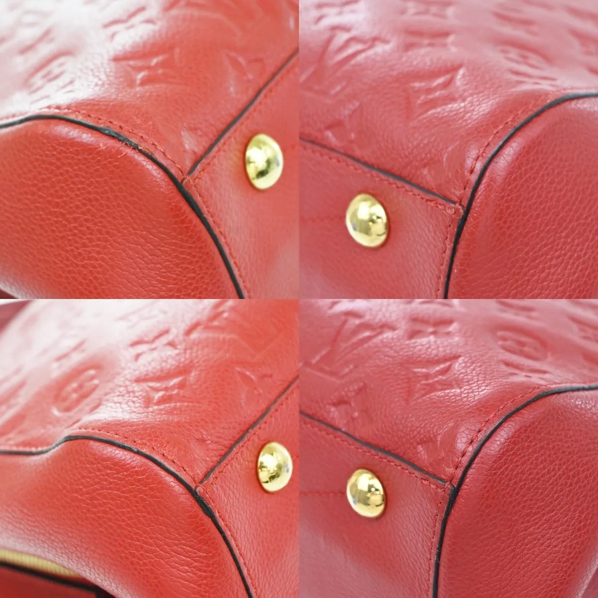 Louis Vuitton Montaigne Monogram Empreinte Leather Red Leather Handbag (Pre-Owned)