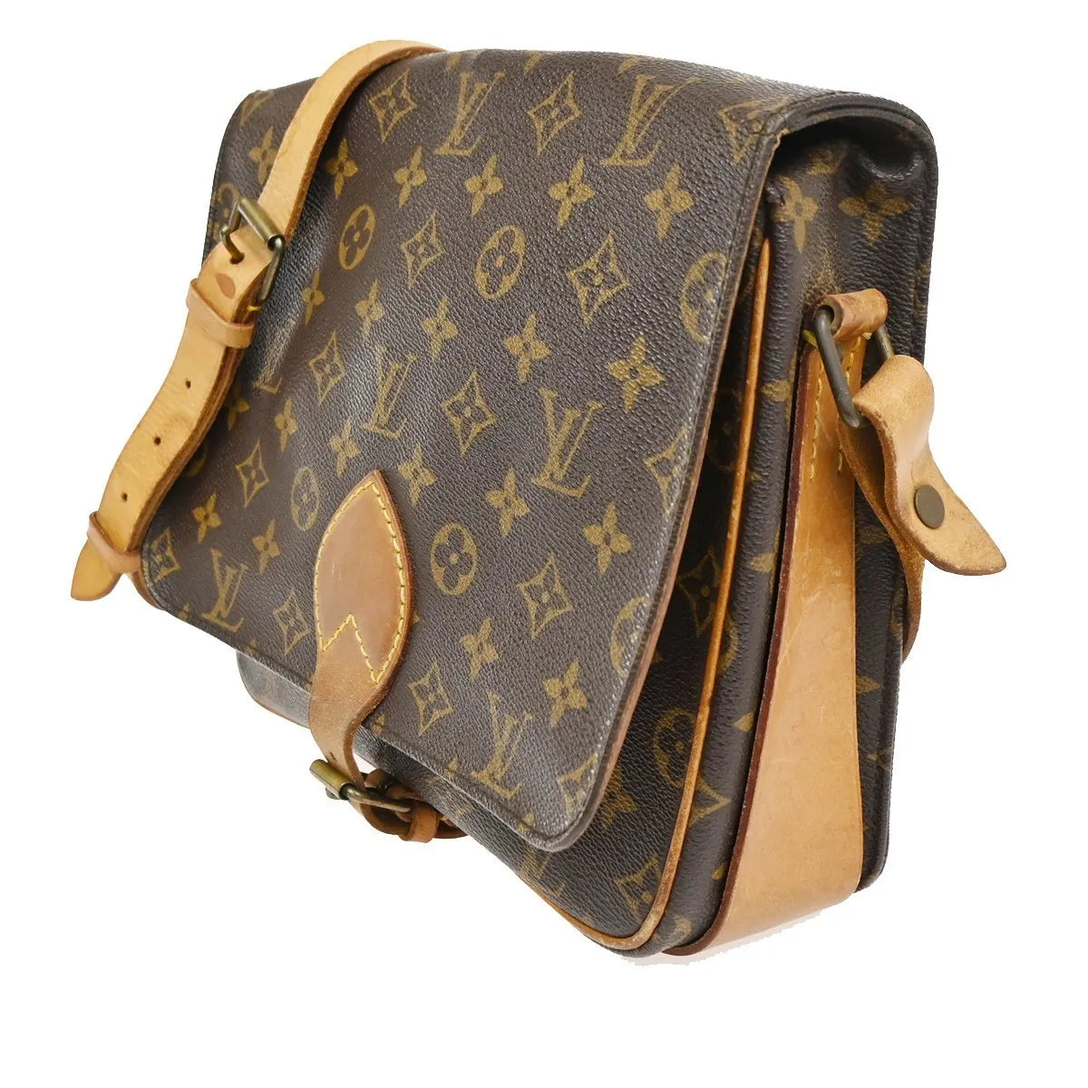 Louis Vuitton Cartouchiere Monogram Canvas Brown Canvas Shoulder Bag Bag (Pre-Owned)