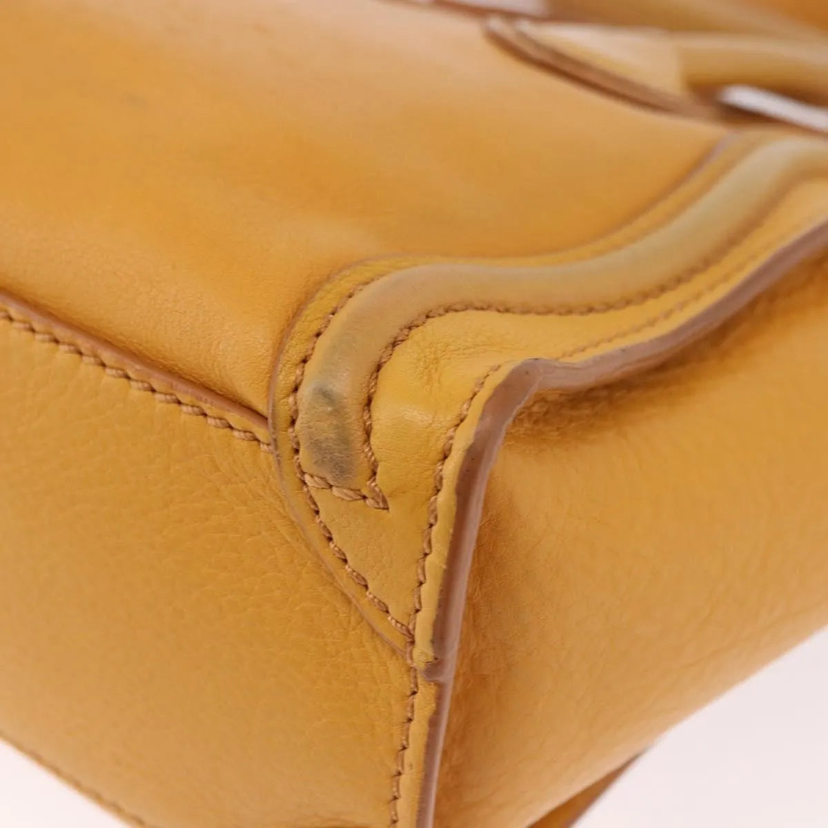 Celine Luggage Smooth Leather Yellow Leather Tote Bag Bag (Pre-Owned)