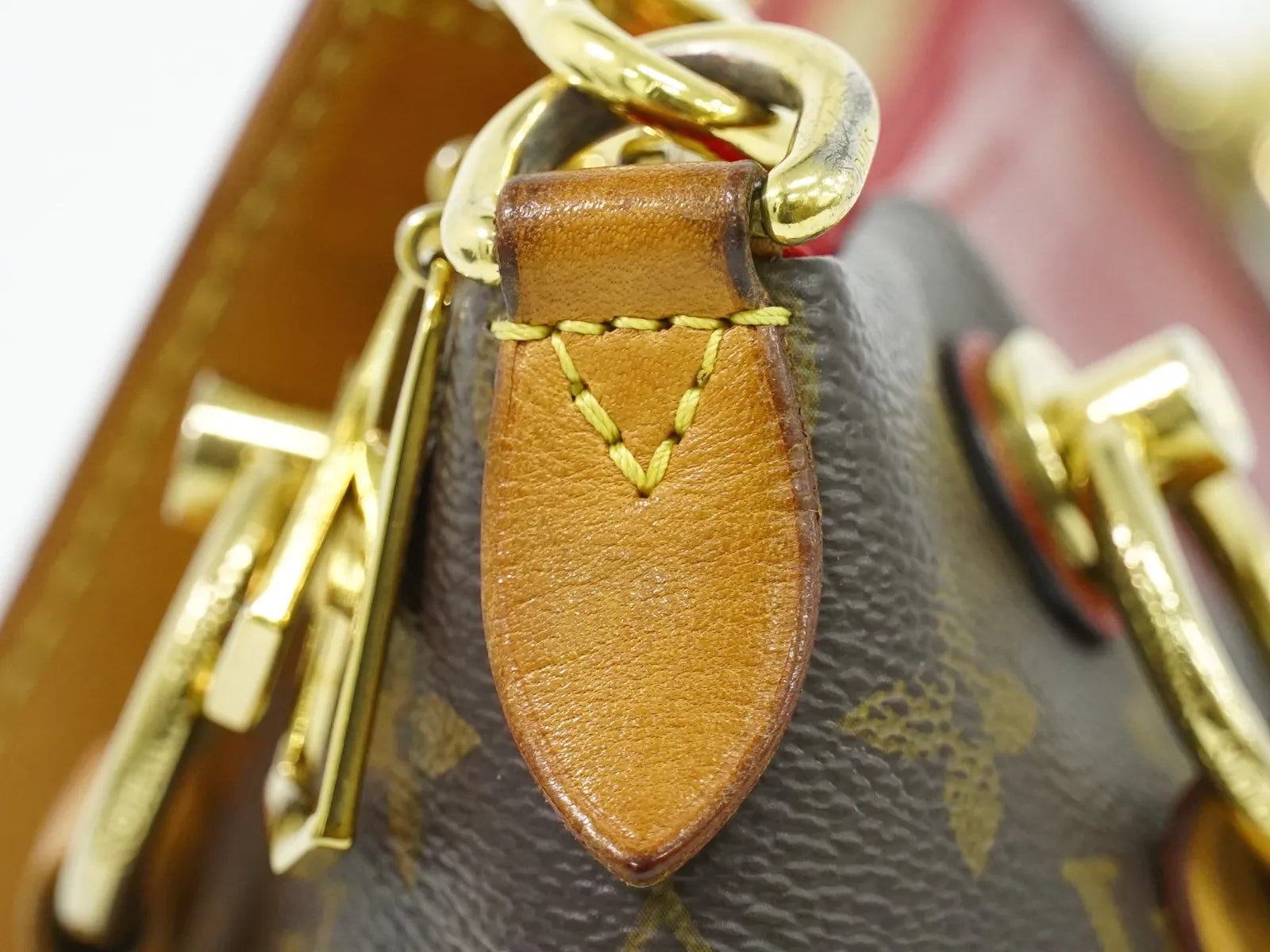 Louis Vuitton V Tote Monogram Canvas And Leather Brown Canvas Handbag (Pre-Owned)