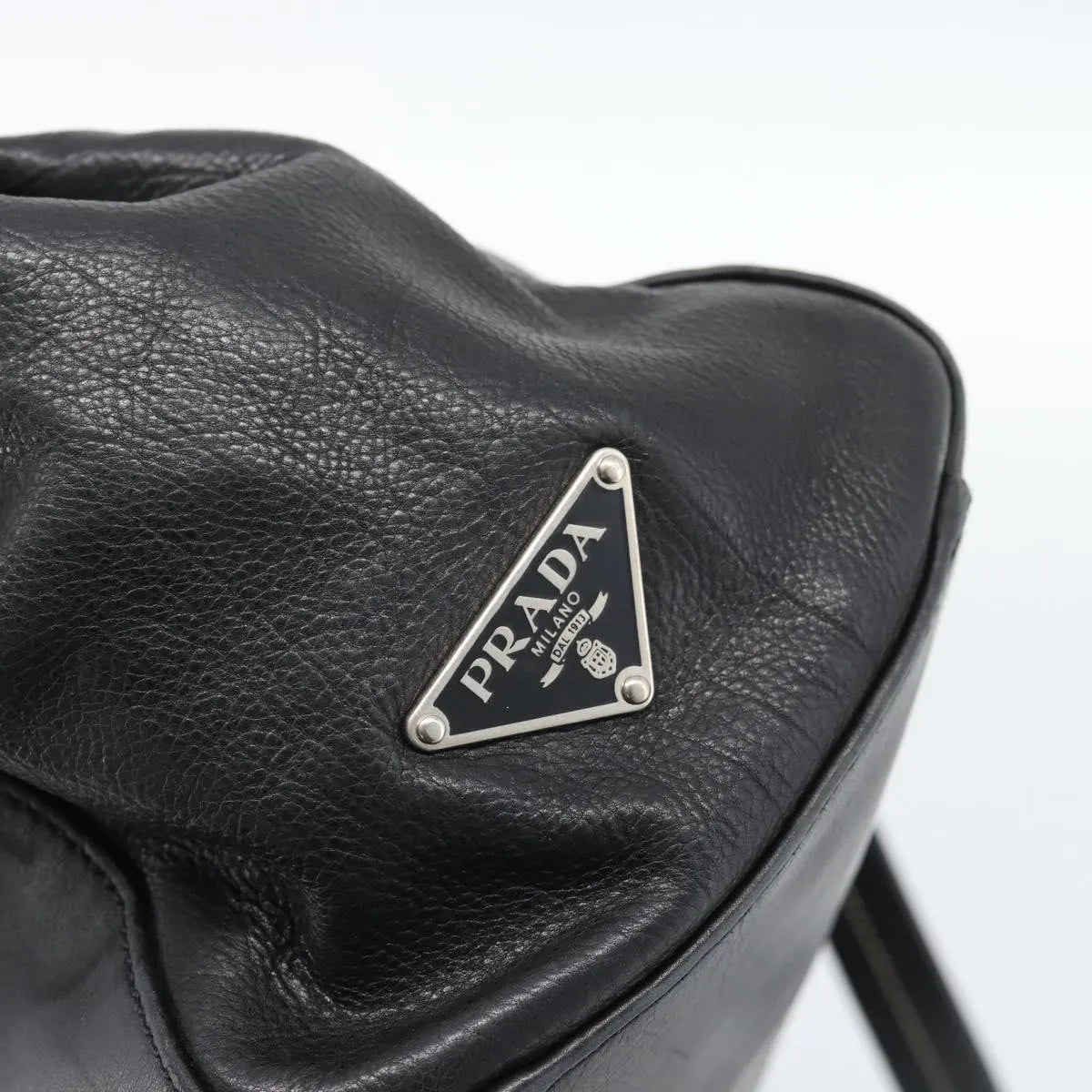 Prada Convertible Shopping Tote Saffiano Leather Saffiano Leather Black Leather Tote Bag Bag (Pre-Owned)