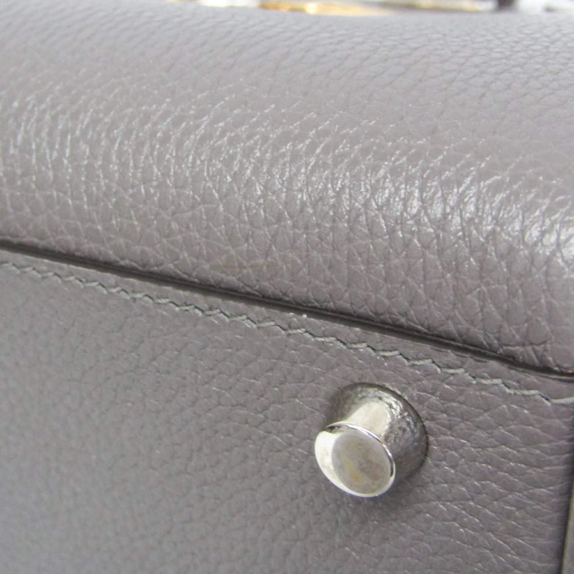 Gucci Zumi Top Handle Leather Gray Leather Handbag (Pre-Owned)