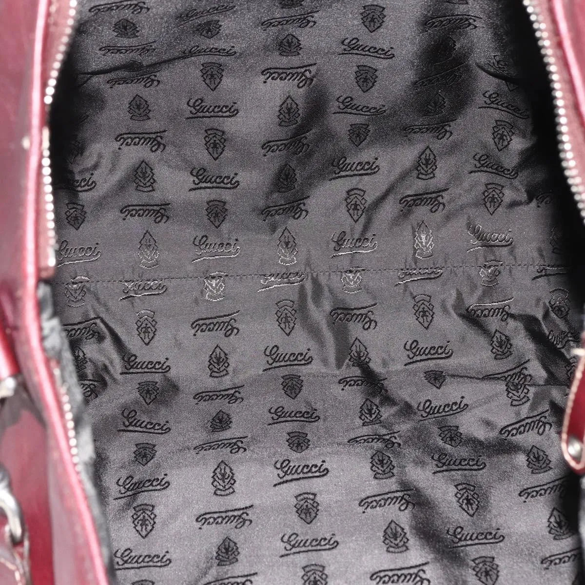 Gucci Logo Crest Messenger Leather Burgundy Leather Shoulder Bag Bag (Pre-Owned)