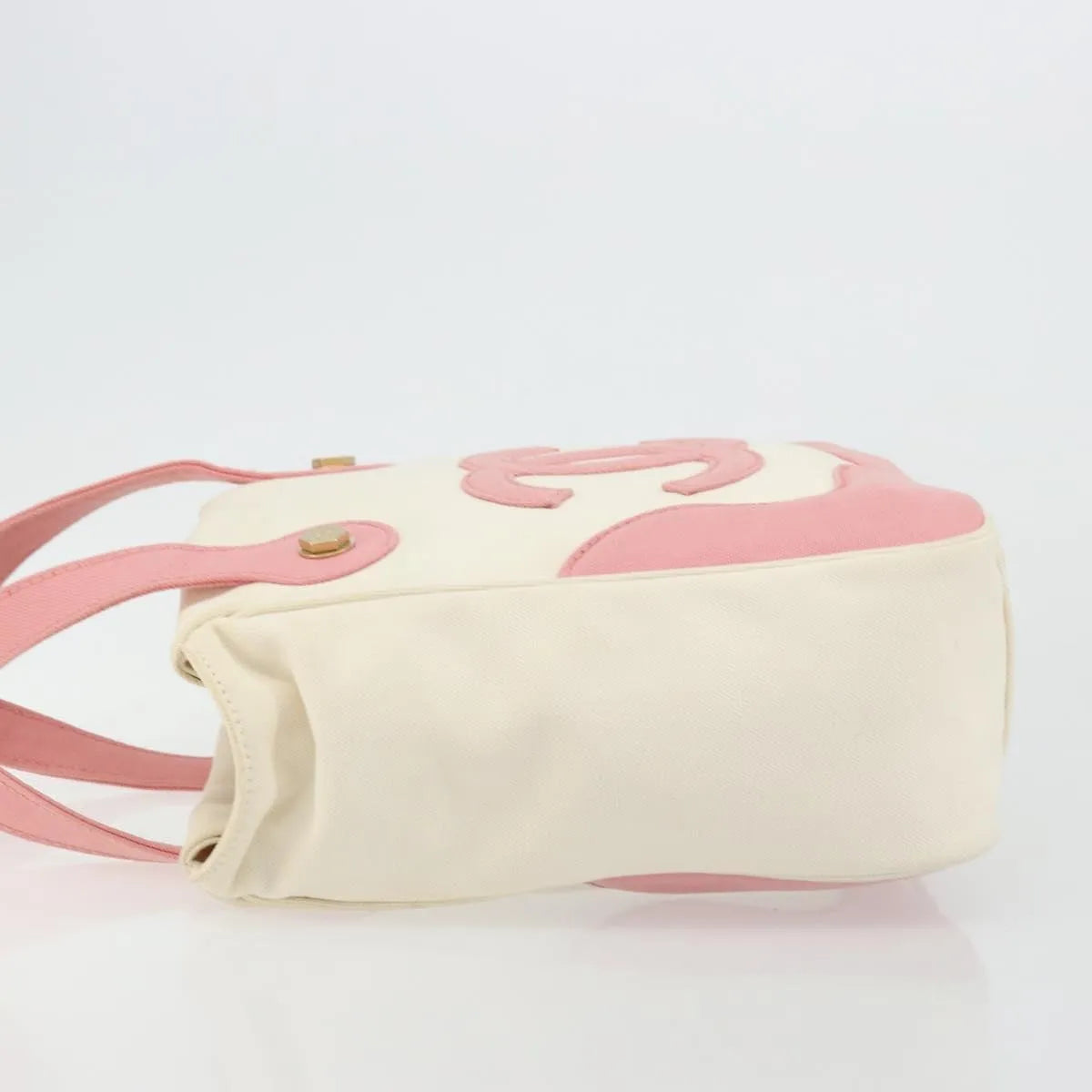 Chanel Vintage Cc Tote Canvas Beige Canvas Tote Bag Bag (Pre-Owned)