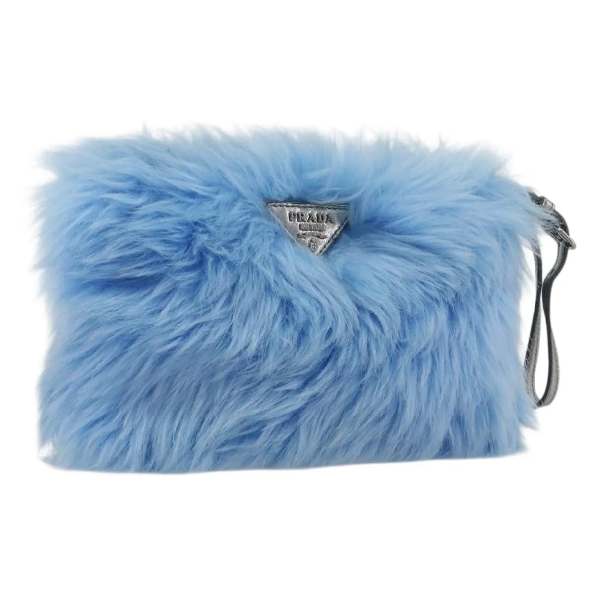 Prada Clutch Faux Fur Blue Fur Clutche & Pouche Bag (Pre-Owned)