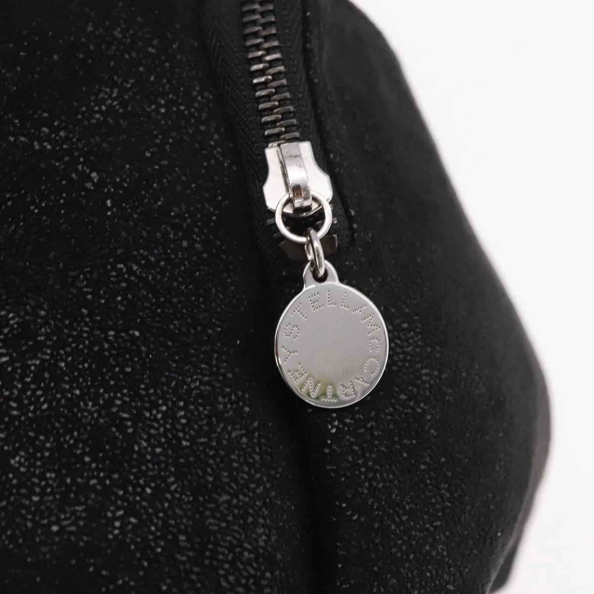 Stella Mccartney Falabella Front Zip Shaggy Deer Black Polyester Backpack Bag (Pre-Owned)