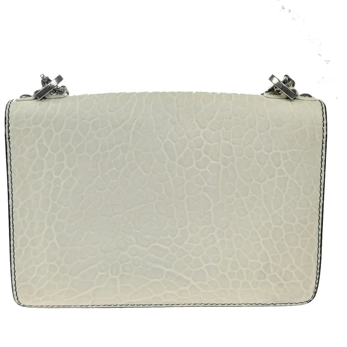 Christian Dior J'adior Flap Canyon Grained Lambskin With Mosaic Detail White Leather Shoulder Bag Bag (Pre-Owned)