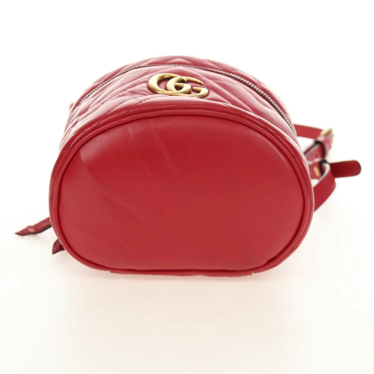 Gucci Gg Marmont Vanity Matelasse Leather Red Leather Backpack Bag (Pre-Owned)