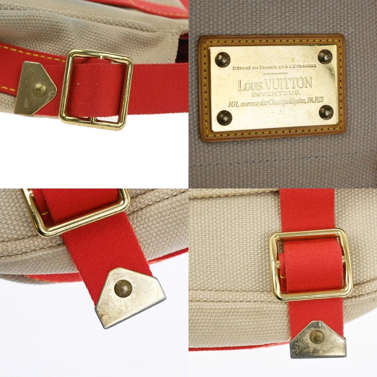 Louis Vuitton Antigua Besace Messenger Canvas Beige Canvas Shoulder Bag Bag (Pre-Owned)