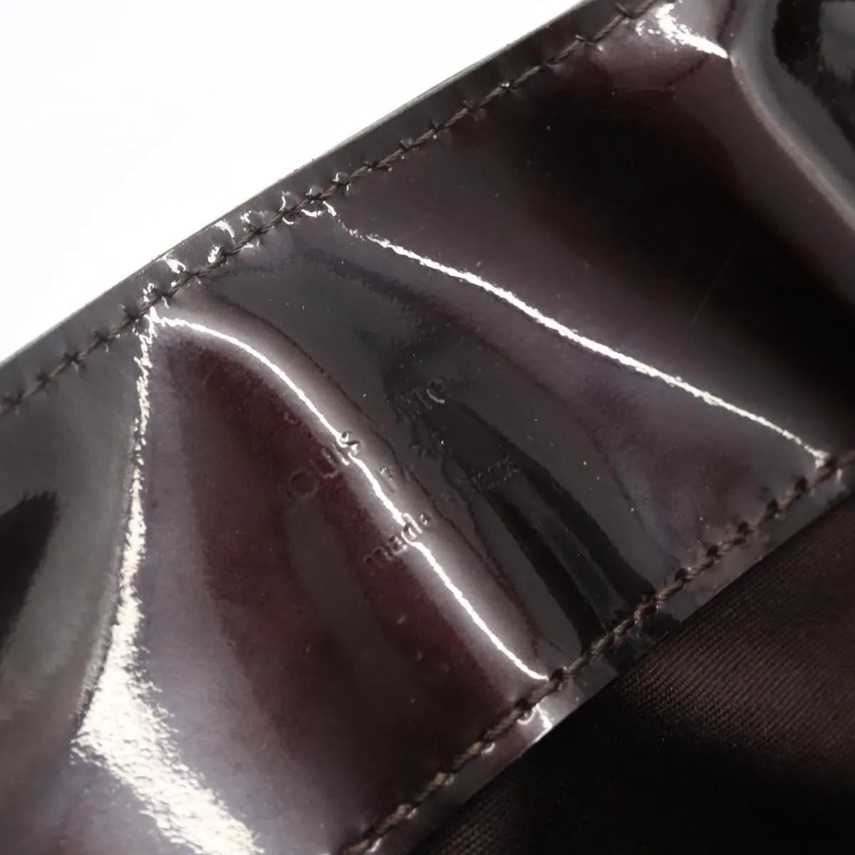 Louis Vuitton Melrose Avenue Monogram Vernis Burgundy Patent_Leather Handbag (Pre-Owned)