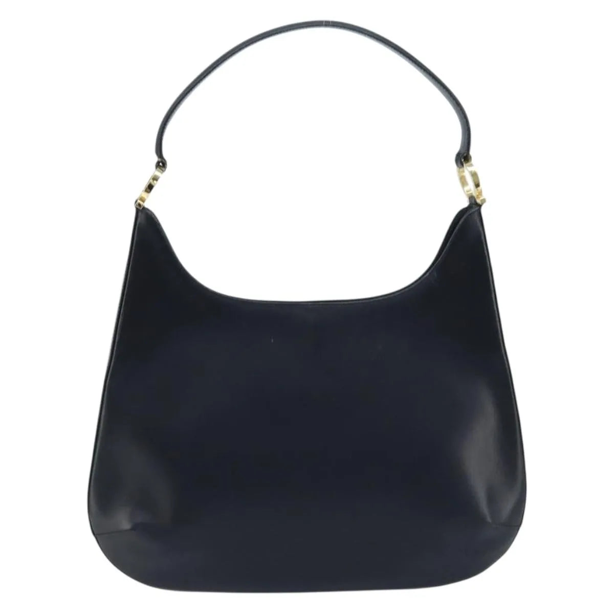 Salvatore Ferragamo Gancini Leather Navy Leather Handbag (Pre-Owned)