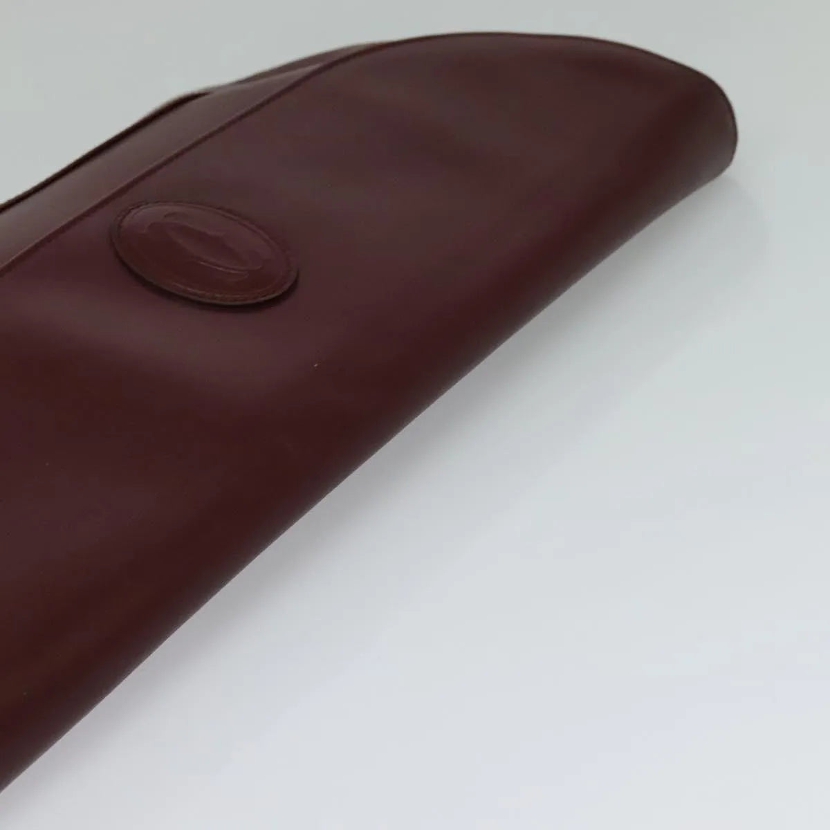 Cartier Must De Cartier Clutch Leather Burgundy Leather Clutche & Pouche Bag (Pre-Owned)