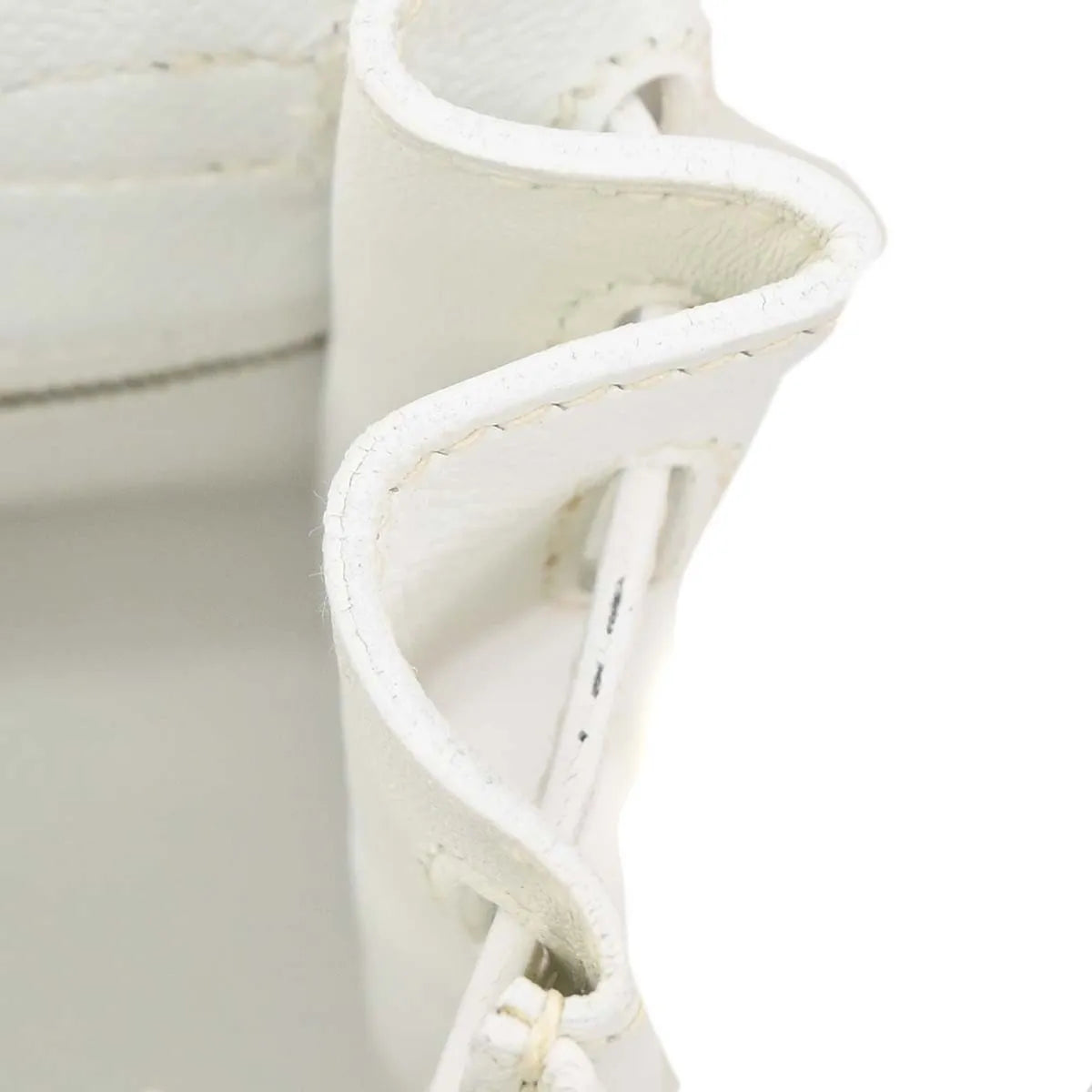 Hermes Kelly Handbag White Epsom With Palladium Hardware White Leather Handbag (Pre-Owned)