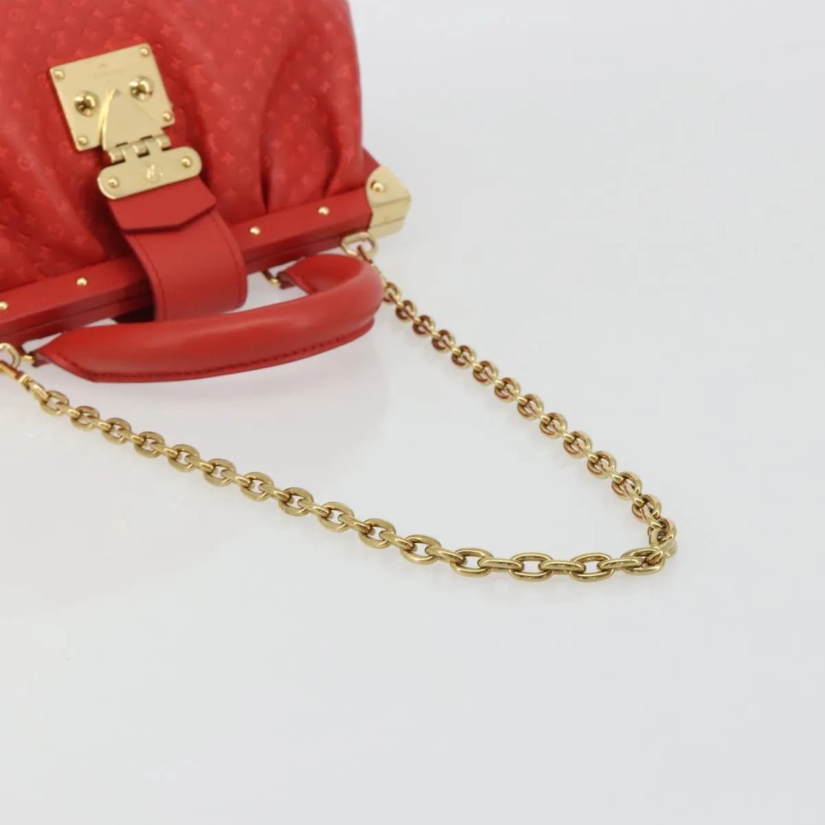 Louis Vuitton Monogram Top Handle Frame Clutch Monogram Canvas Red Canvas Clutche & Pouche Bag (Pre-Owned)