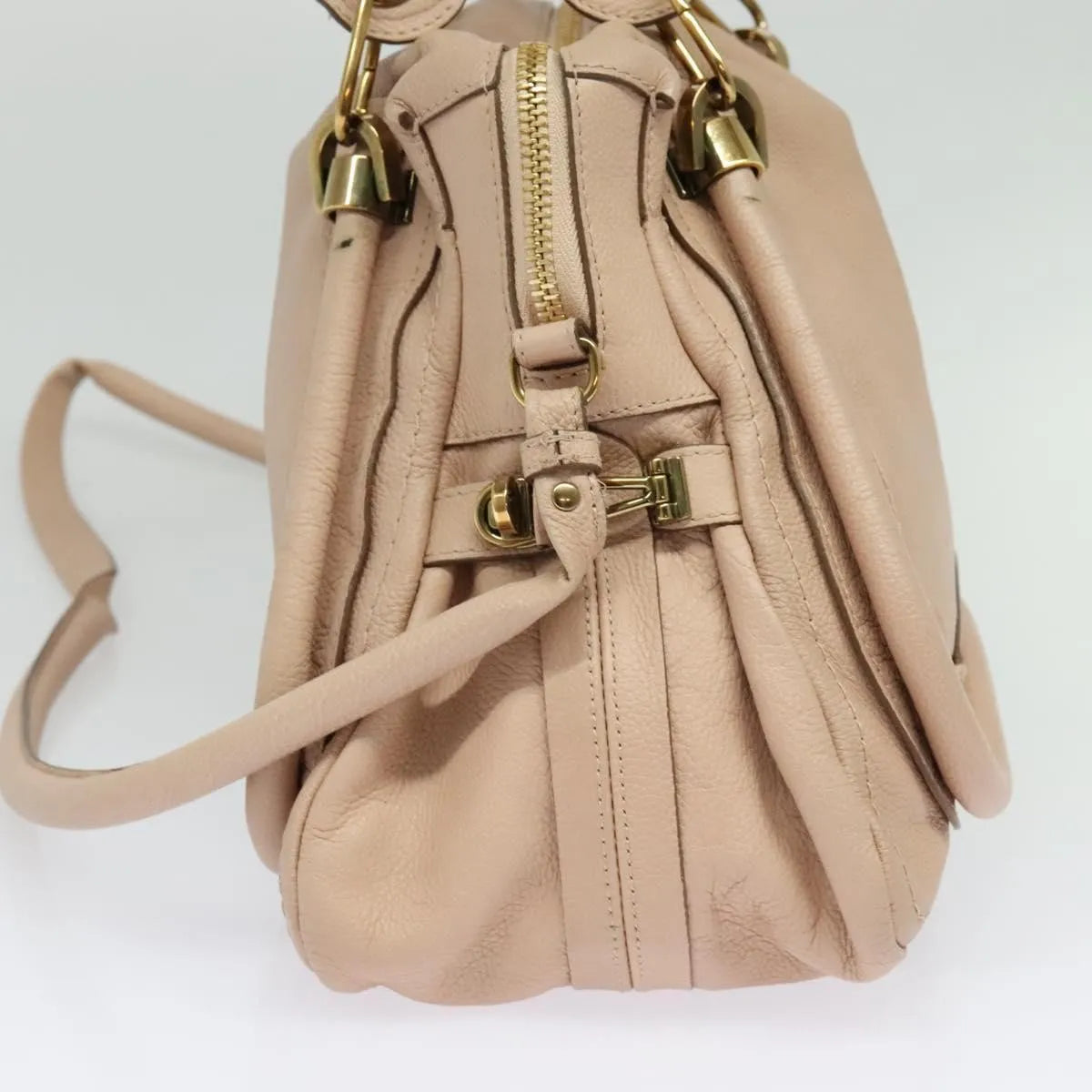 Chloe Paraty Quilted Leather Beige Leather Handbag (Pre-Owned)