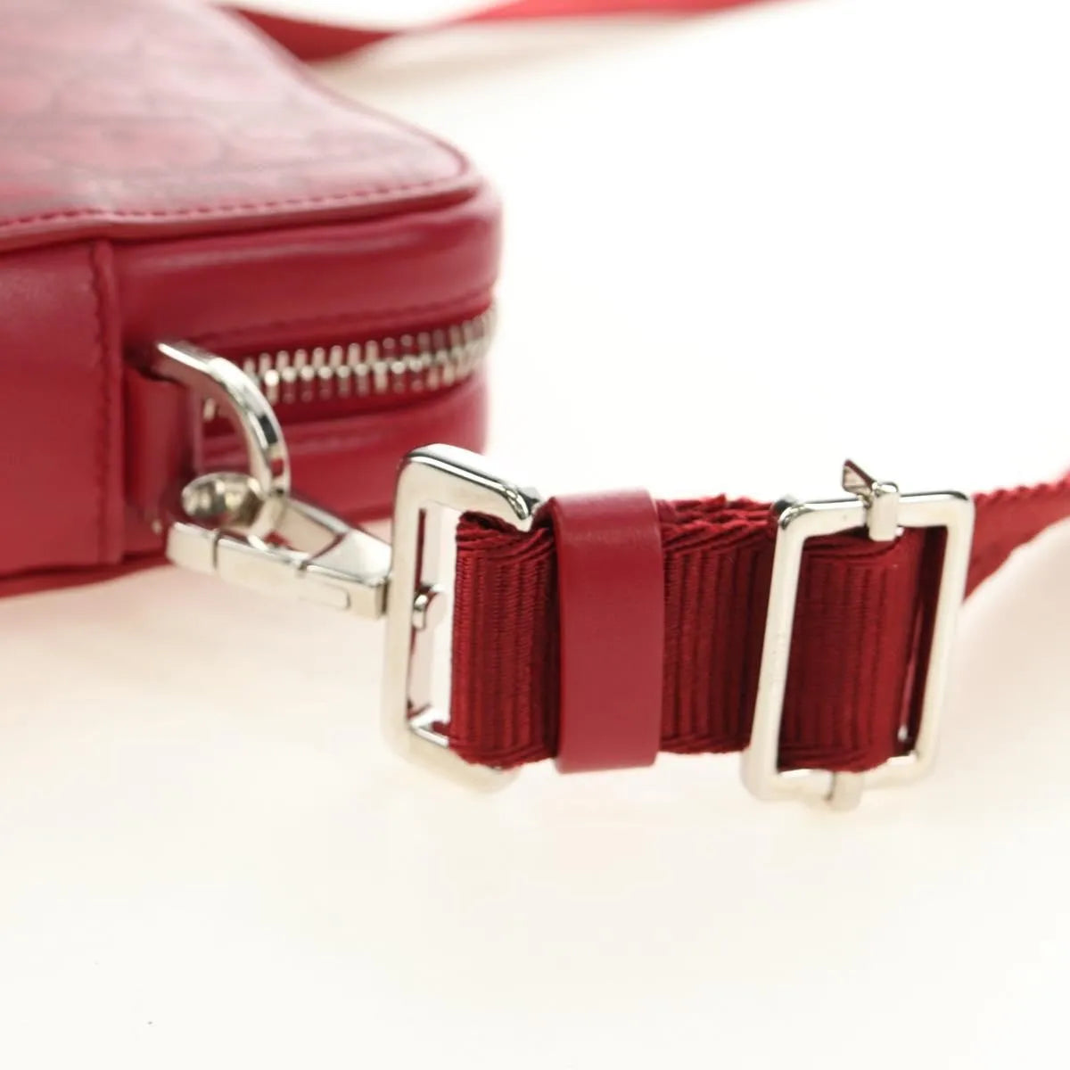 Christian Dior World Tour Zip Messenger Oblique Galaxy Leather Red Canvas Shoulder Bag Bag (Pre-Owned)