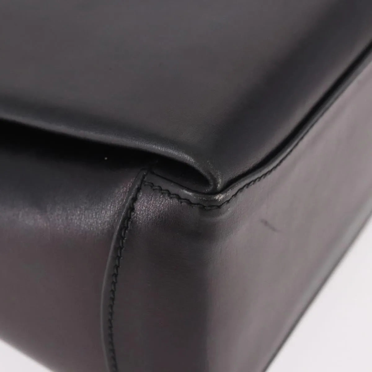 Gucci Vintage Convertible Bamboo Box Leather Black Leather Handbag (Pre-Owned)