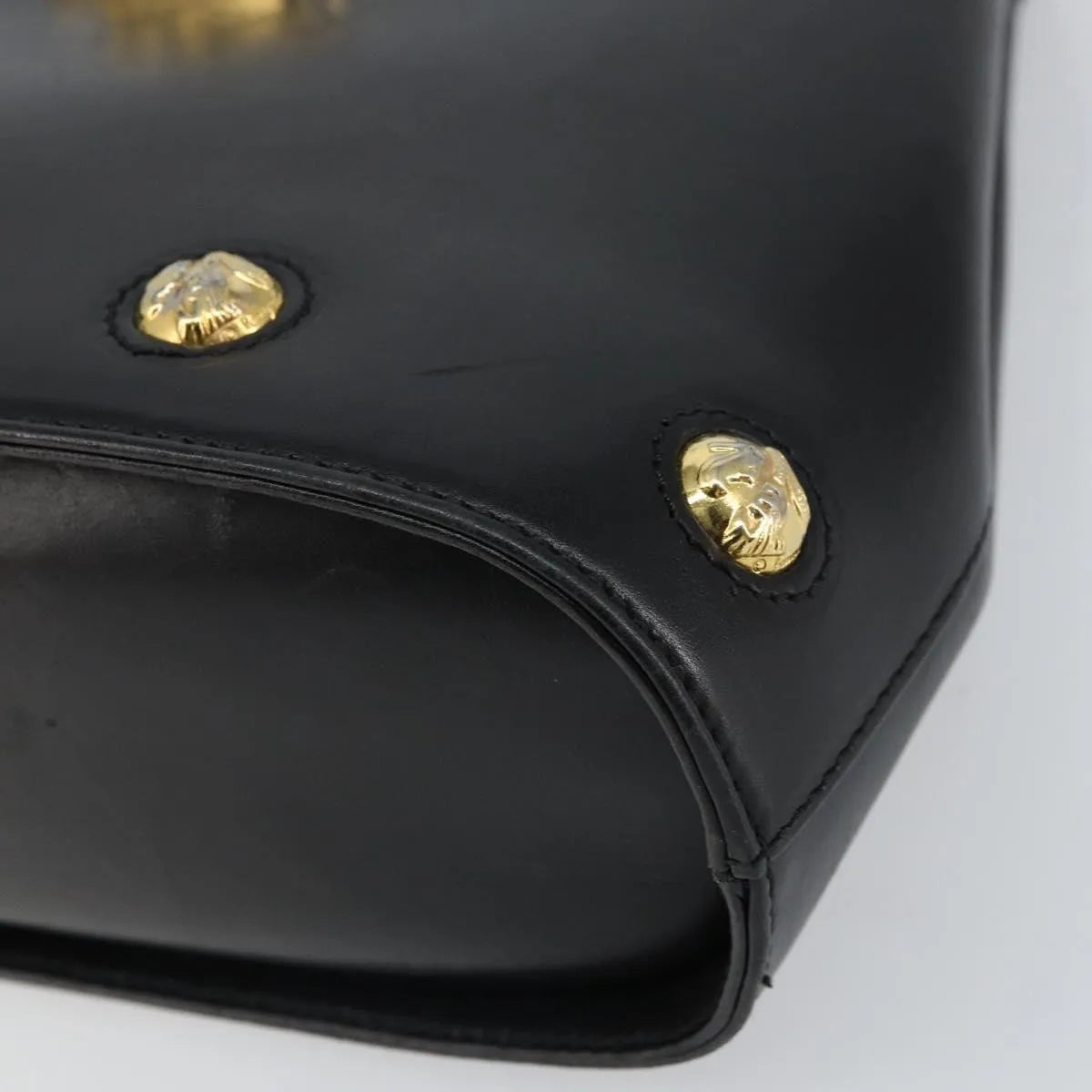Salvatore Ferragamo Vintage Leather Black Leather Handbag (Pre-Owned)