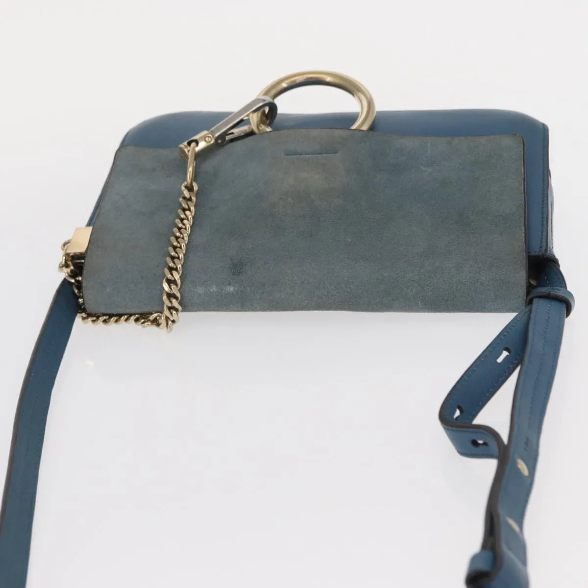 Chloe Faye Leather And Suede Blue Suede Shoulder Bag Bag (Pre-Owned)
