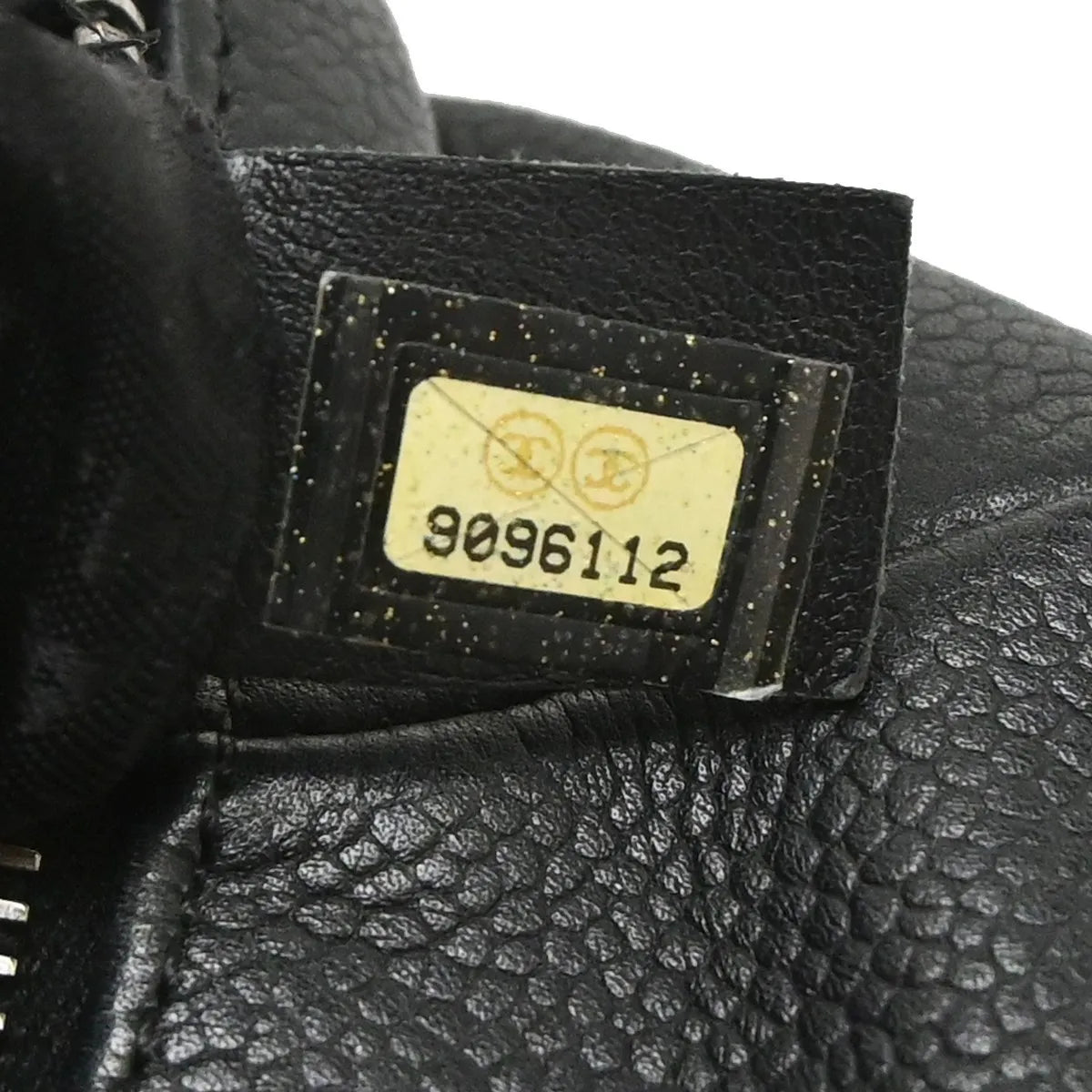 Chanel Square Stitch Cc Boston Quilted Caviar Black Leather Handbag (Pre-Owned)