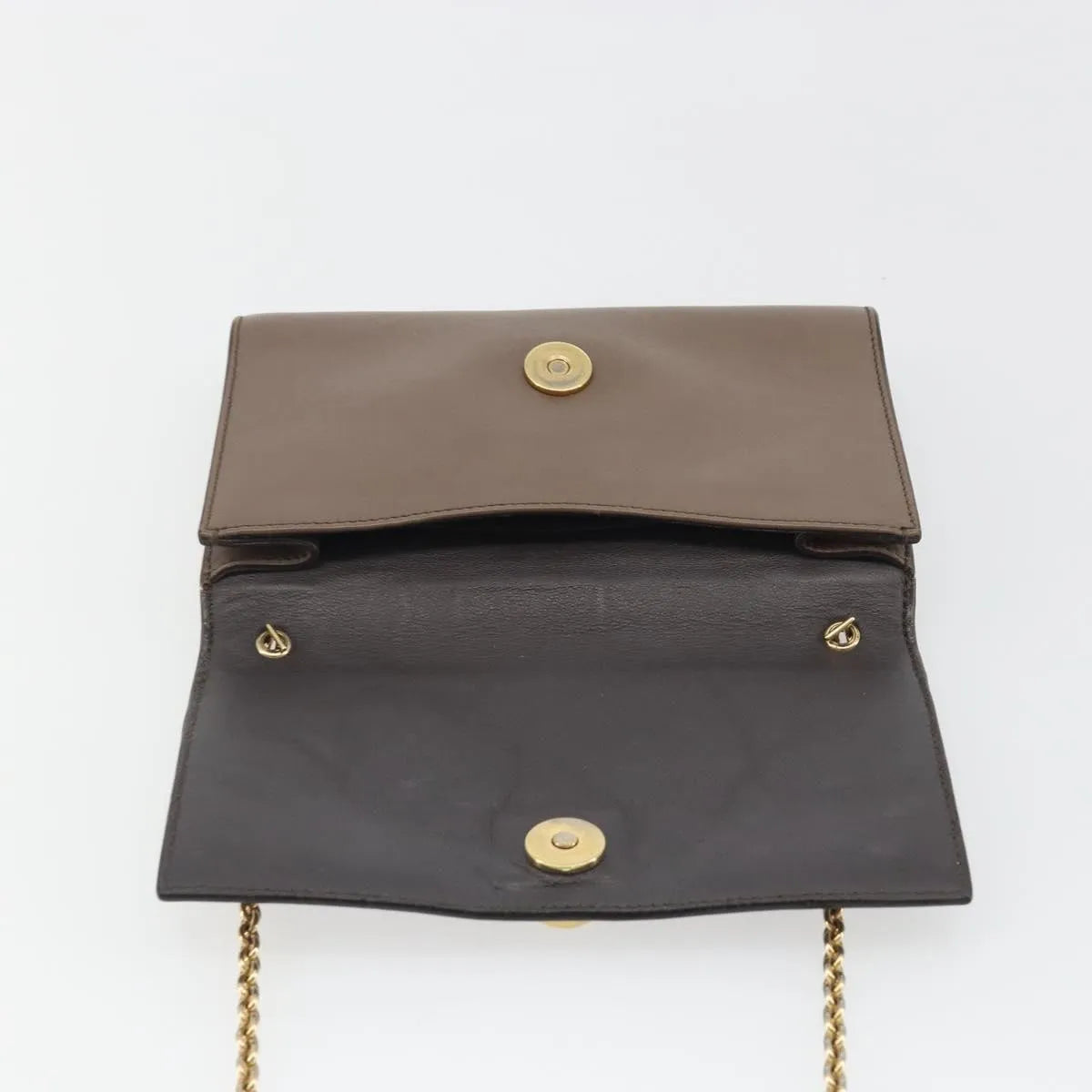 Salvatore Ferragamo Gancini Chain Leather Gray Leather Shoulder Bag Bag (Pre-Owned)