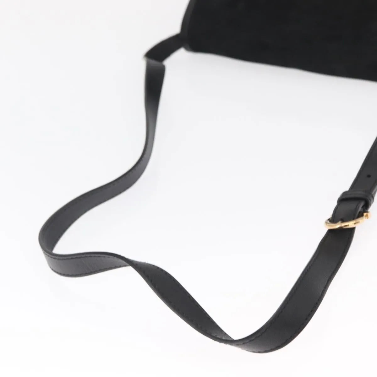 Salvatore Ferragamo Gancini Suede Black Suede Shoulder Bag Bag (Pre-Owned)