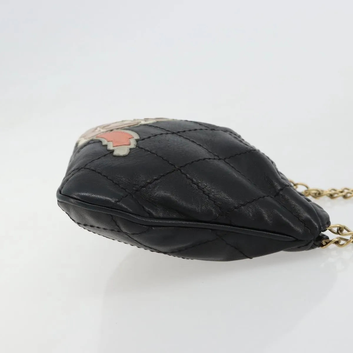 Chanel Chain Tote Leather Black Leather Shoulder Bag Bag (Pre-Owned)