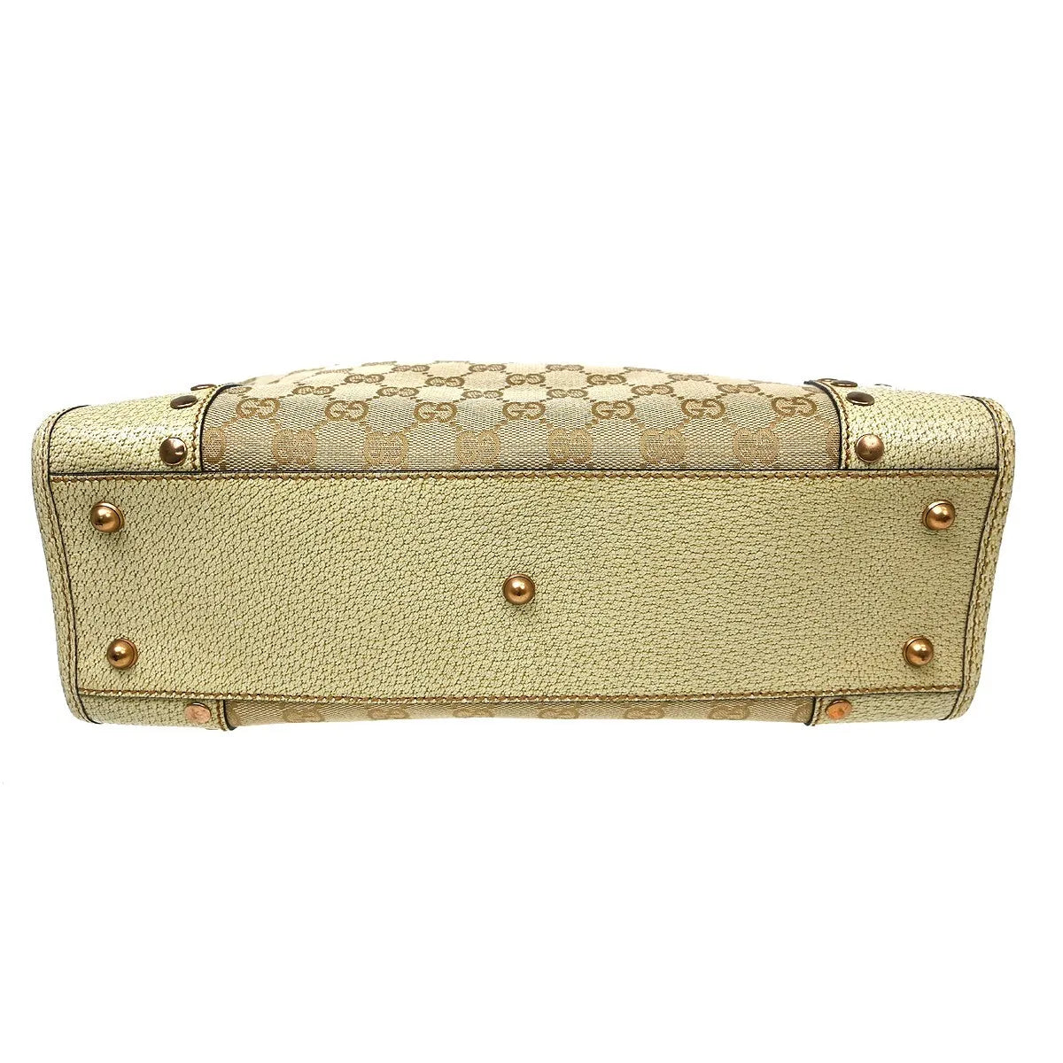 Gucci Miss Gg Tote Gg Canvas With Leather Beige Canvas Handbag (Pre-Owned)