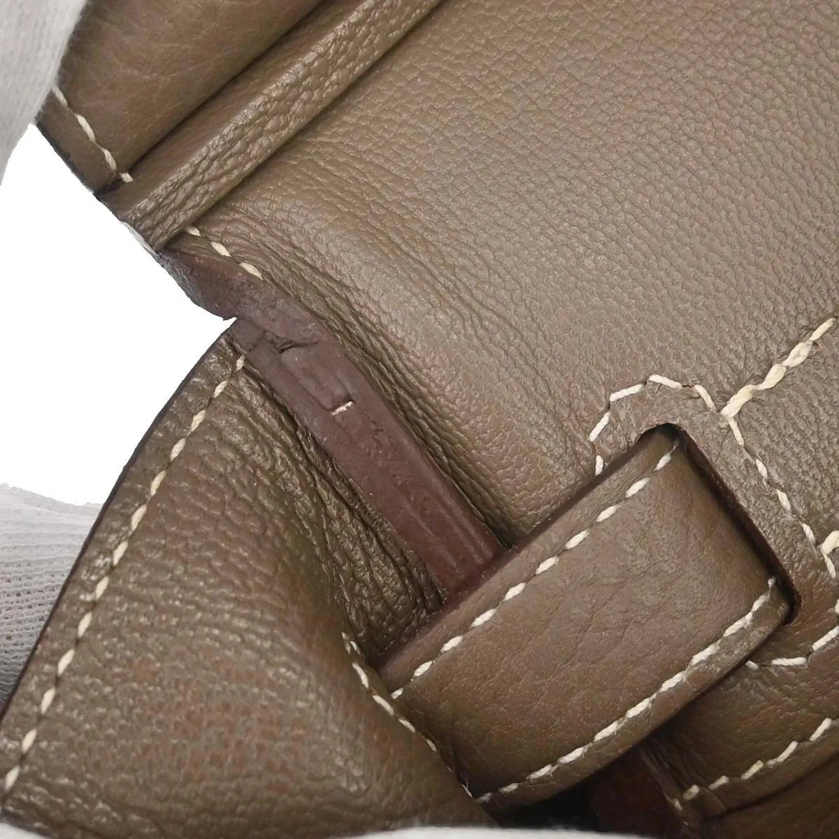 Hermes Birkin Etoupe Taurillon Clémence With Palladium Hardware Gray Calfskin Handbag (Pre-Owned)