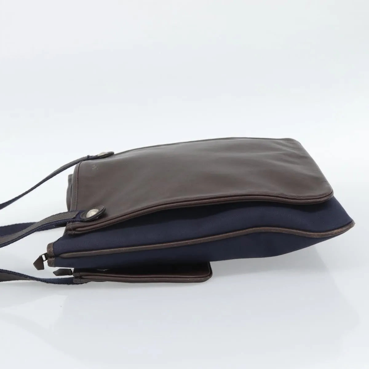 Hermes Mrs. Hippie Leather And Toile Navy Leather Shoulder Bag Bag (Pre-Owned)