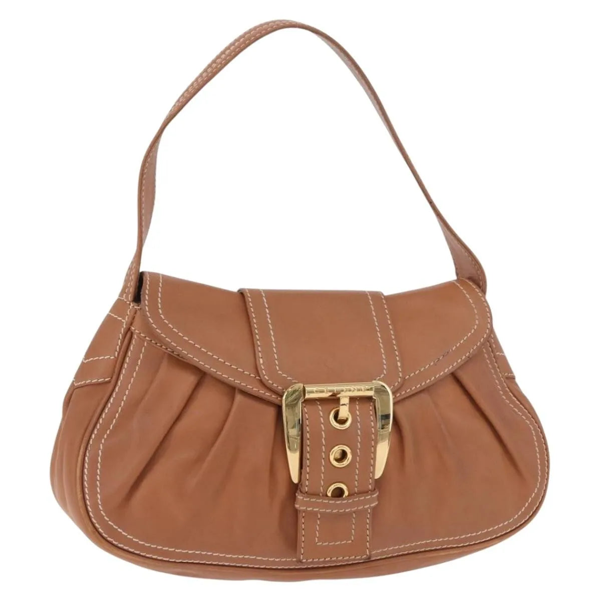 Celine Biker Boogie Satchel Leather Brown Leather Shoulder Bag Bag (Pre-Owned)