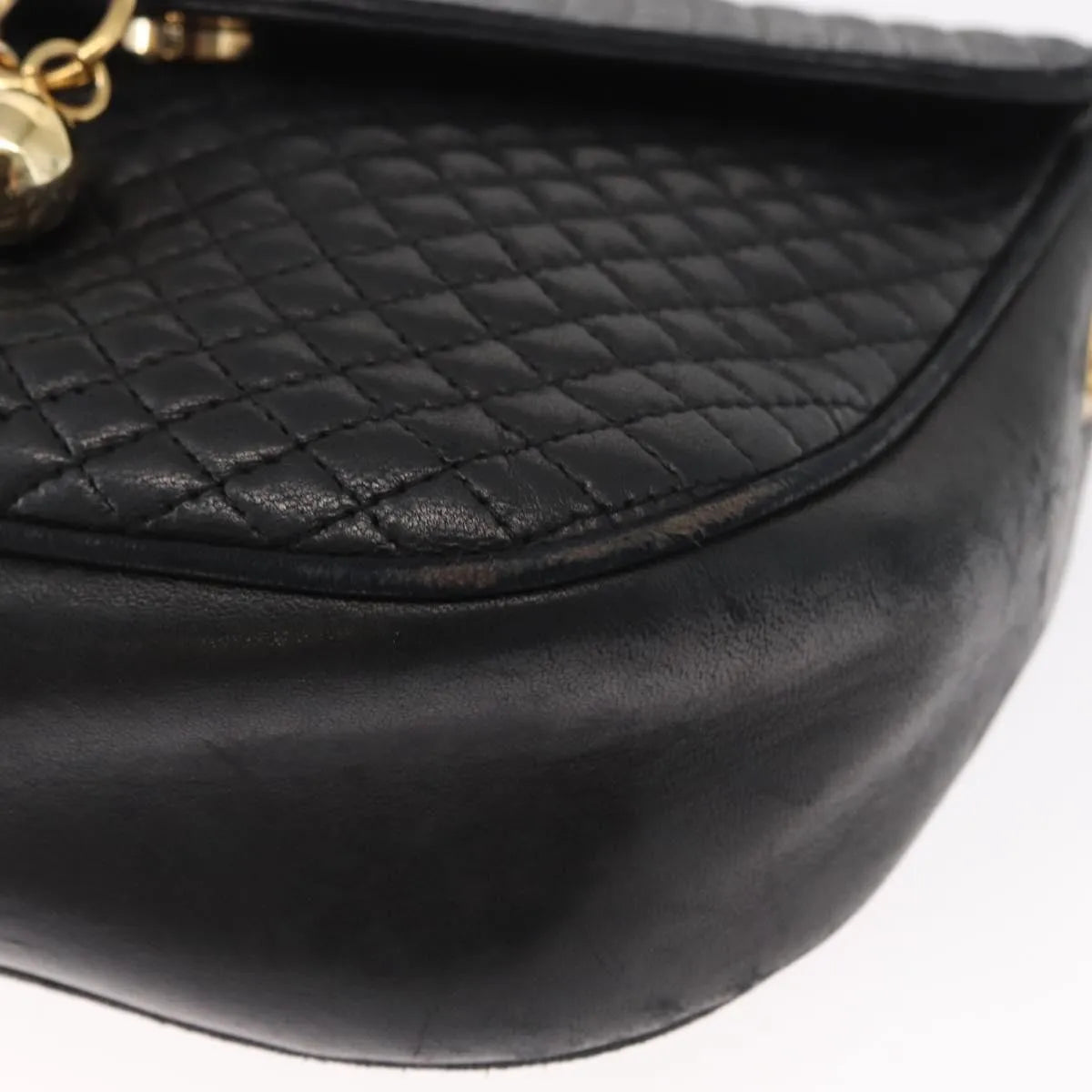 Bally Vintage Leather Black Leather Shoulder Bag Bag (Pre-Owned)