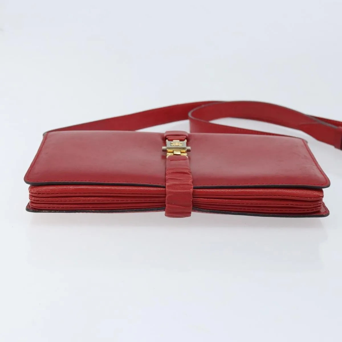 Celine Vintage Leather Red Leather Shoulder Bag Bag (Pre-Owned)