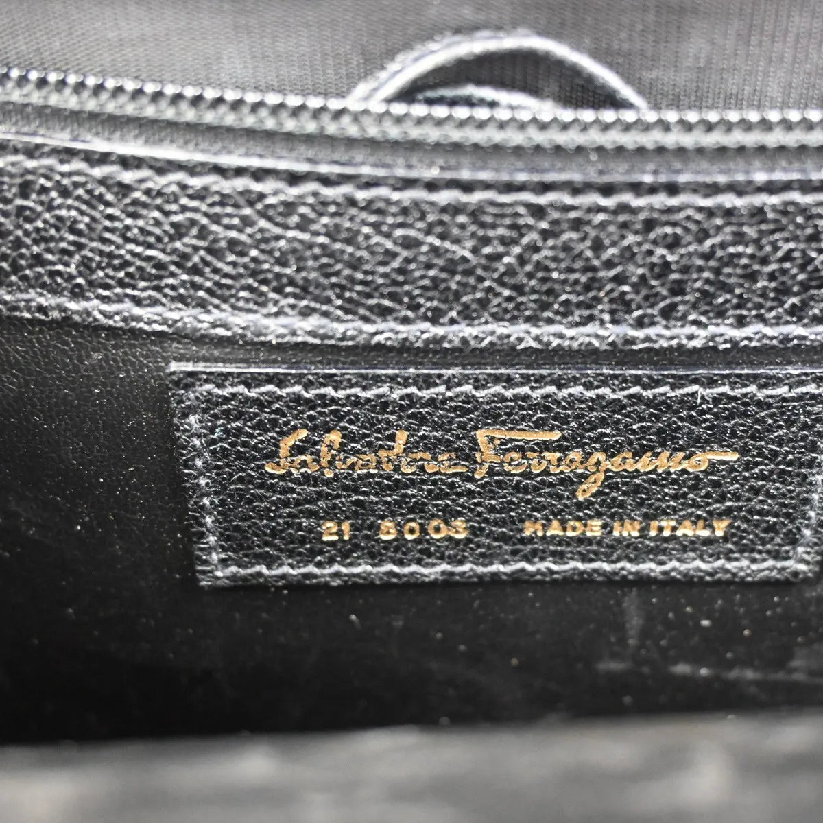 Salvatore Ferragamo Revival Leather Black Leather Briefcase Bag (Pre-Owned)