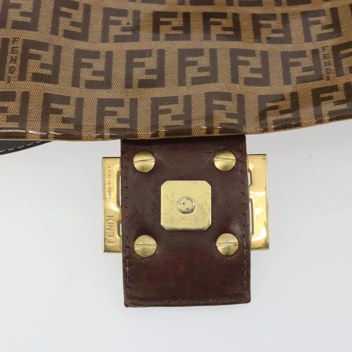 Fendi Forever Big Mama Patent Beige Patent_Leather Shoulder Bag Bag (Pre-Owned)