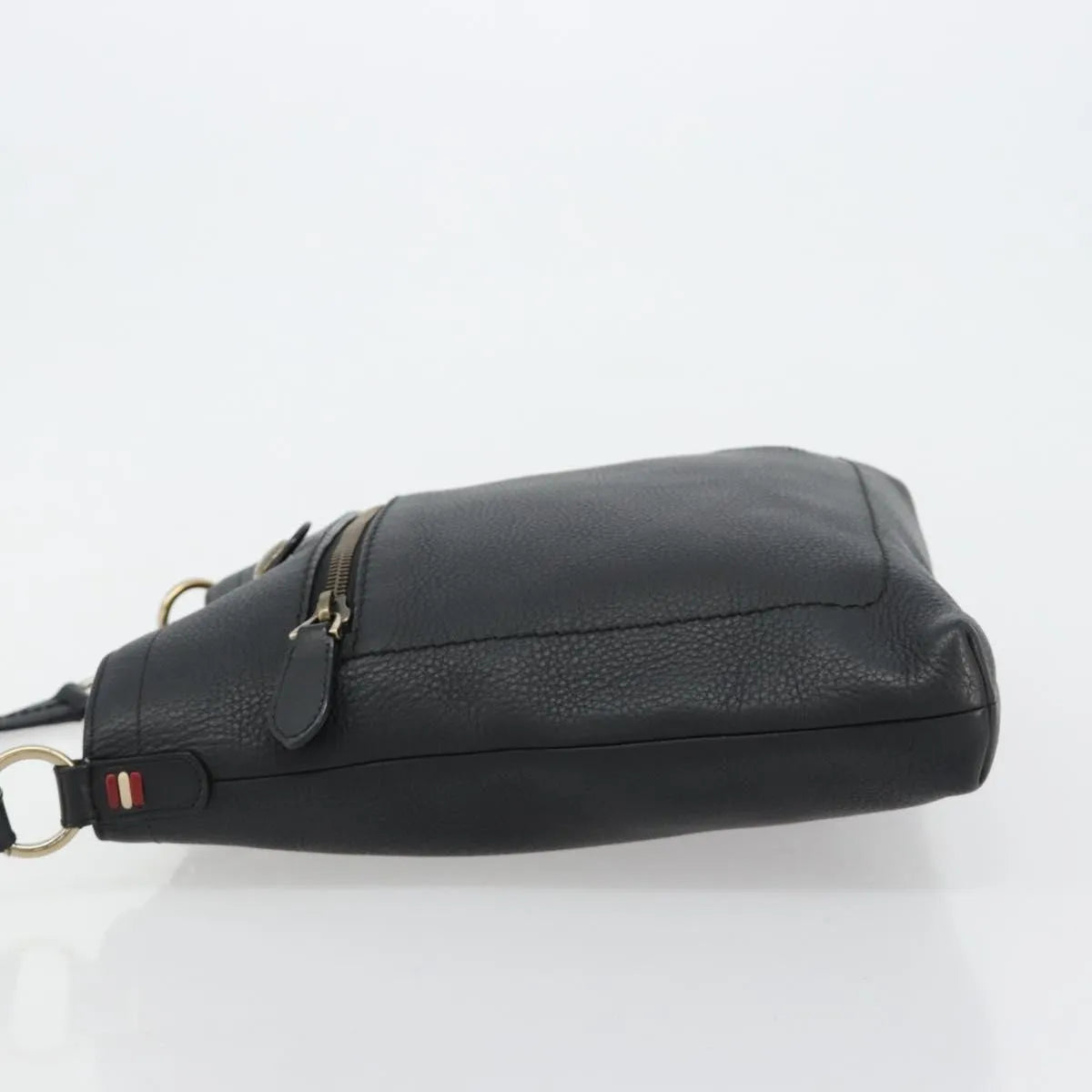 Bally Vintage Leather Black Leather Shoulder Bag Bag (Pre-Owned)