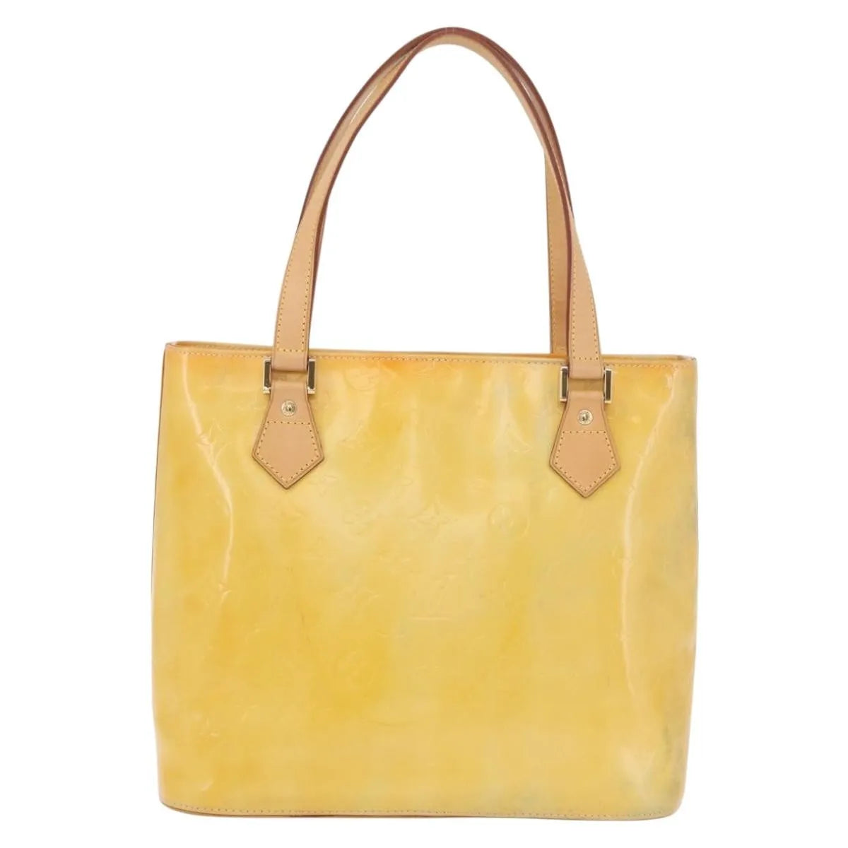 Louis Vuitton Houston Monogram Vernis Yellow Patent_Leather Handbag (Pre-Owned)