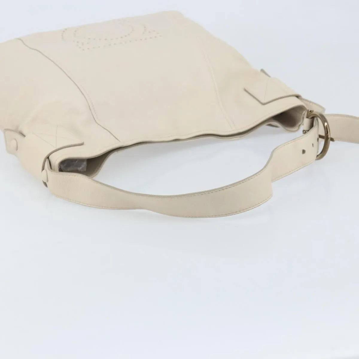 Salvatore Ferragamo Vintage Gancini Hobo Leather White Leather Shoulder Bag Bag (Pre-Owned)