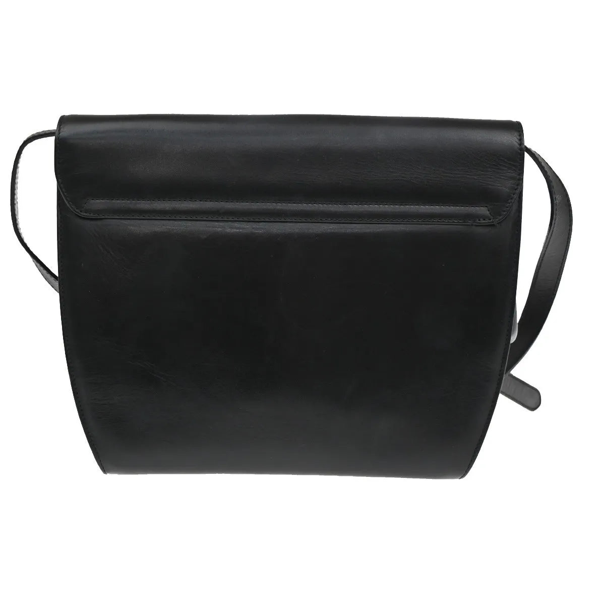 Salvatore Ferragamo Gancini Leather Black Leather Shoulder Bag Bag (Pre-Owned)